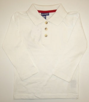 CR SPORTS Long Sleeve Polo Shirt - White