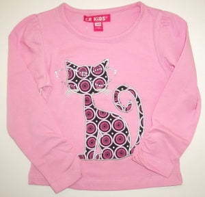 CR KIDS Tee with Cat with Glasses - Pink