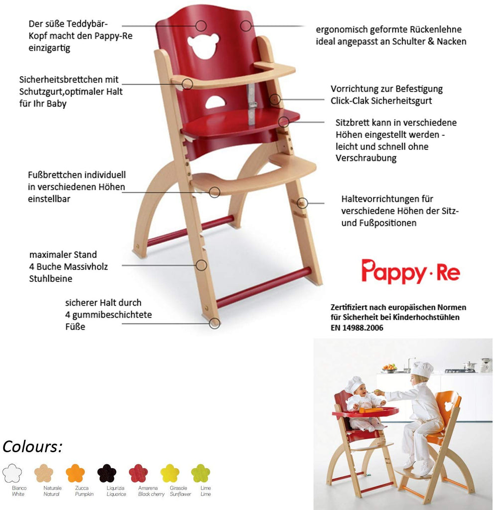 Pali High Chair Pappy Black Cherry