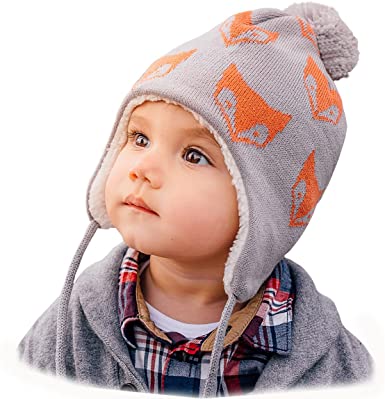Twinklebelle Baby Fall Winter Earflap Beanie Hat - FOX S (3-9M)