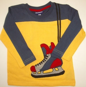 CR SPORTS Long Sleeve Hockey Skate Tee - Yellow