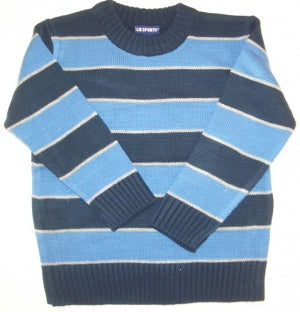 CR SPORTS Striped Acrylic Sweater - New Blue
