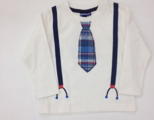 CR SPORTS Boy Suspenders & Tie Tee