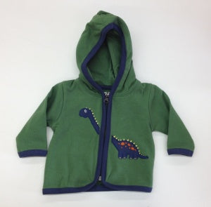 Minibamba Boys Dino Zip-Up Hoody With Contrast Piping