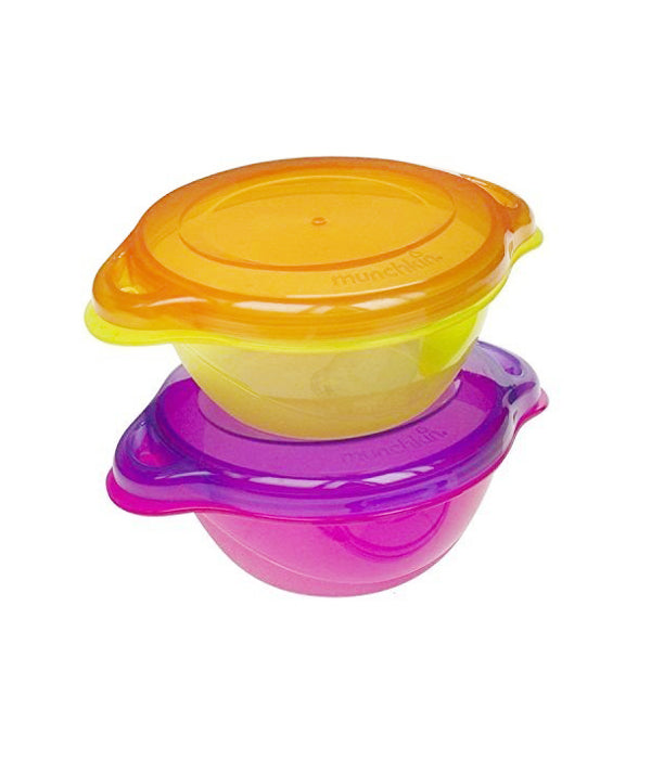 Munchkin Click Lock Toddler Bowls 2pk - Orange/Pink