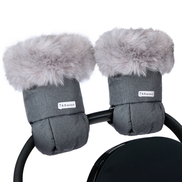 7 AM Enfant Warmmuffs Tundra - Heather Grey Dark, Arcitc Faux Fur (HM50-HGDF)