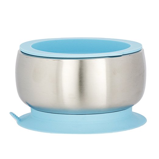 Avanchy Stainless Suction Steel Baby Bowl Blue