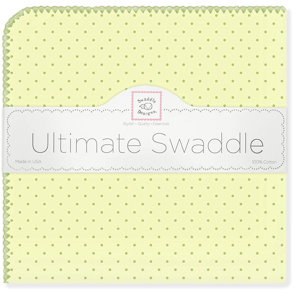 Swaddle Designs Ultimate Swaddle Receiving Blanket - Bright Yellow Polka Dot