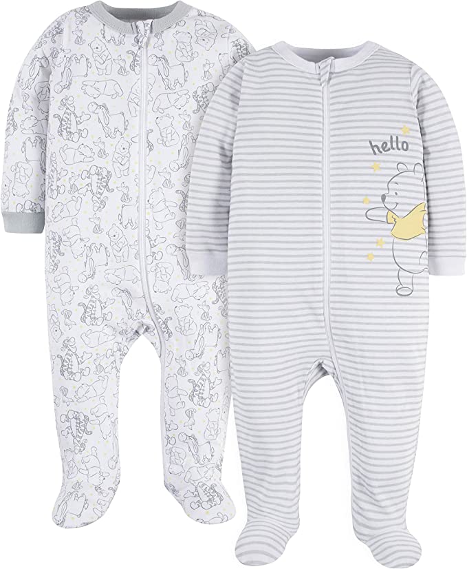 Disney 2PK Bodysuit - Neutral Newborn - Pooh