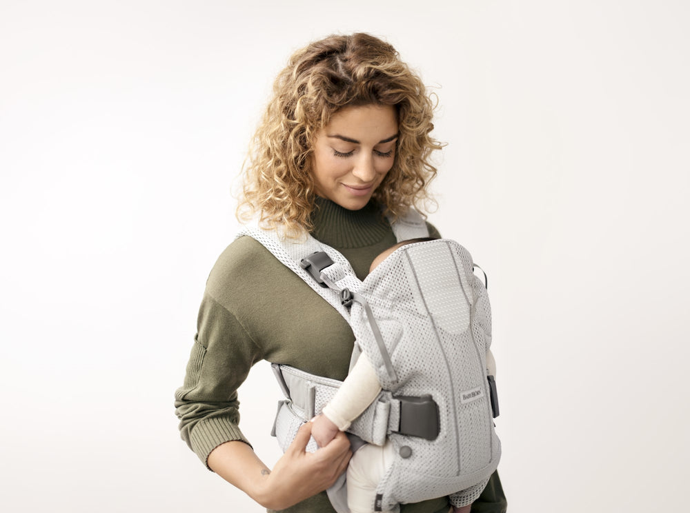 Babybjorn Baby Carrier One Air – 3D Mesh, Silver  (FREE Carrier Cover)
