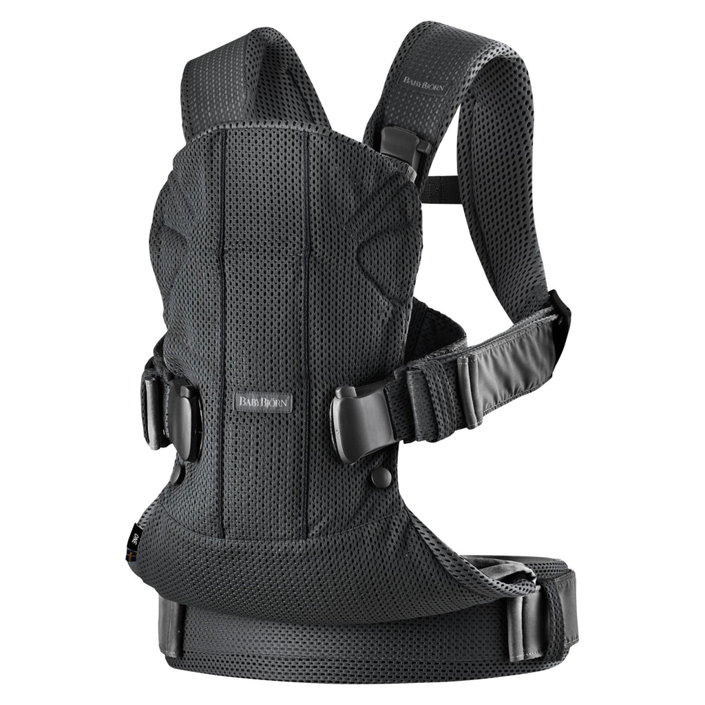 Babybjorn Baby Carrier One Air – 3D Mesh, Black  (FREE Carrier Cover)