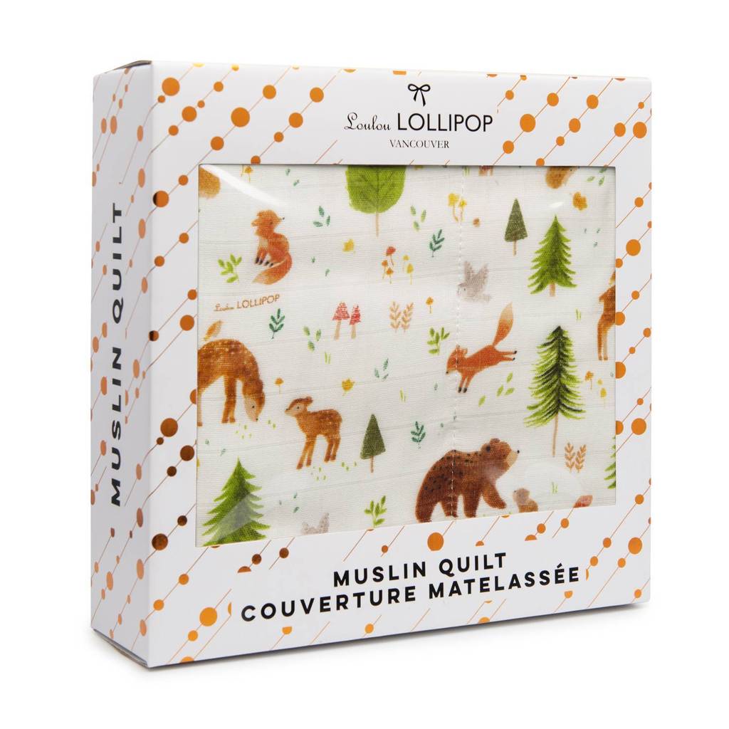 Loulou Lollipop Muslin Quilt - Forest Friends