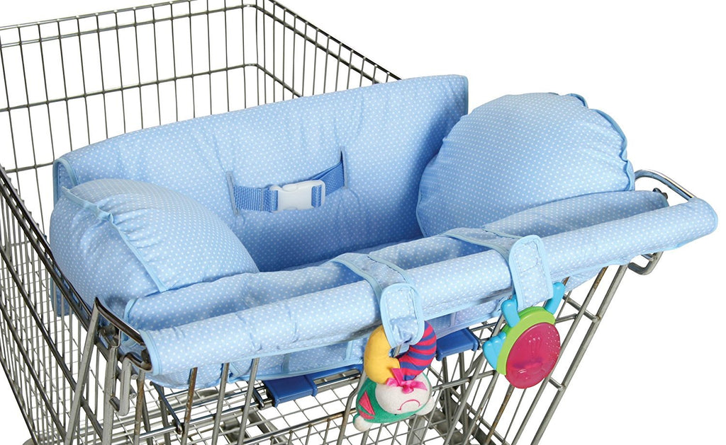 Leachco Prop'r Shopper Body Hugging Cart Cover-Blue Pin-Dot
