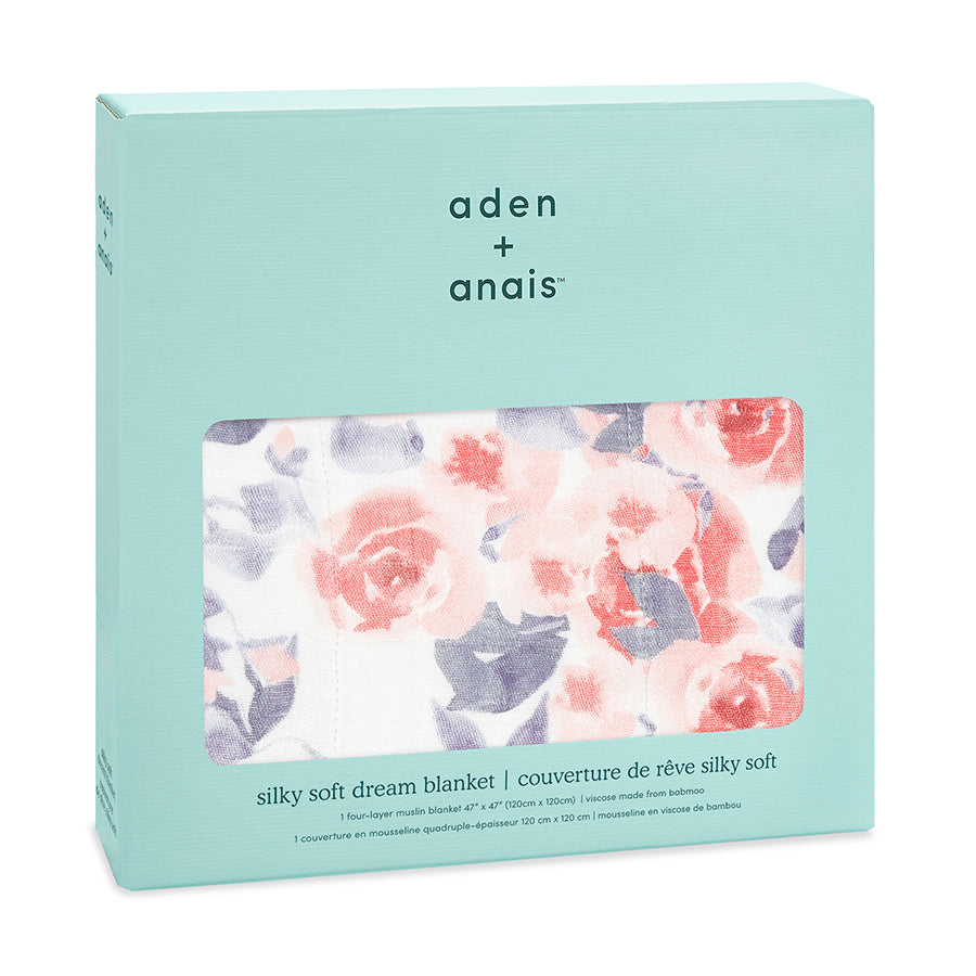 Aden + Anais Silky Soft Dream Blanket - Watercolor Garden Roses