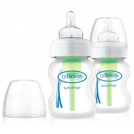 Dr Brown's Options + Newborn Bottle Wide-Neck 150ml/5oz 2pk