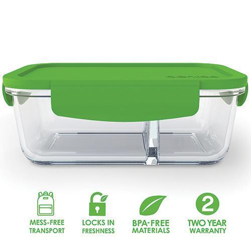 Bentgo 14.2oz Glass Snack Container with Plastic Lid - Green
