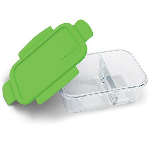 Bentgo Glass 2 Compartment Container Green BGO-GLSM-GRN
