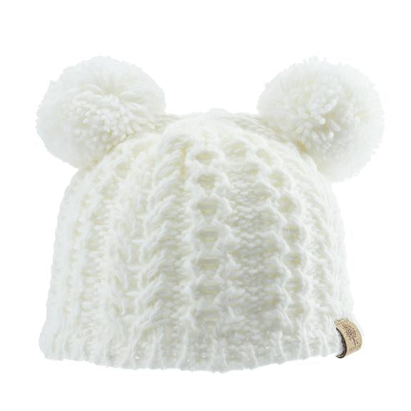 Bedford Knitted Beanie w/ Poms Off White