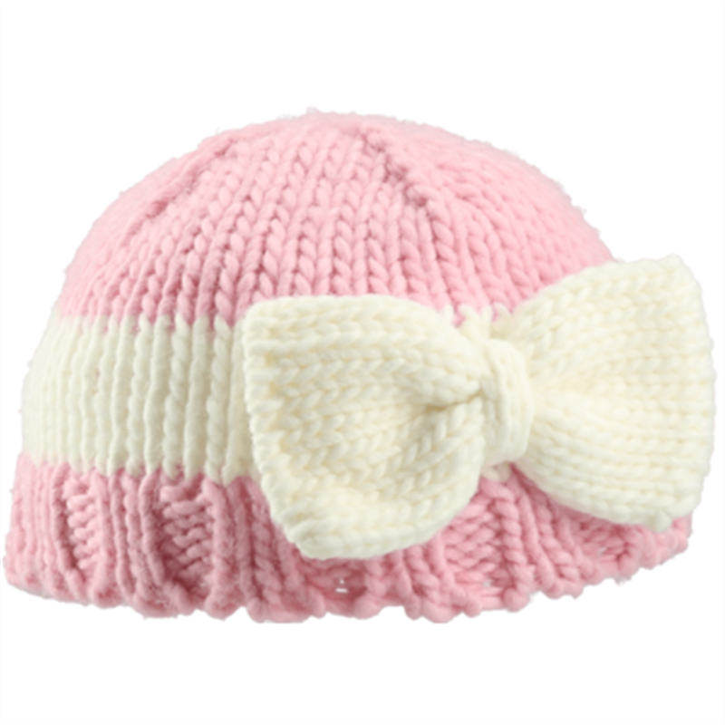 Bedford Road Knitted Hat Bow Pink - CanaBee Baby