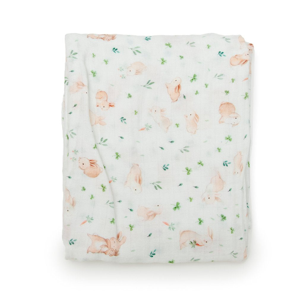 Loulou Lollipop Fitted Crib Sheet - Bunny Meadow