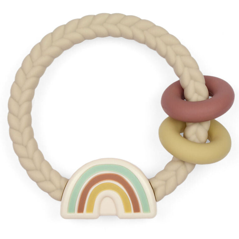 Itzy Ritzy Ritzy Rattle™ with Teething Rings - Neutral Rainbow