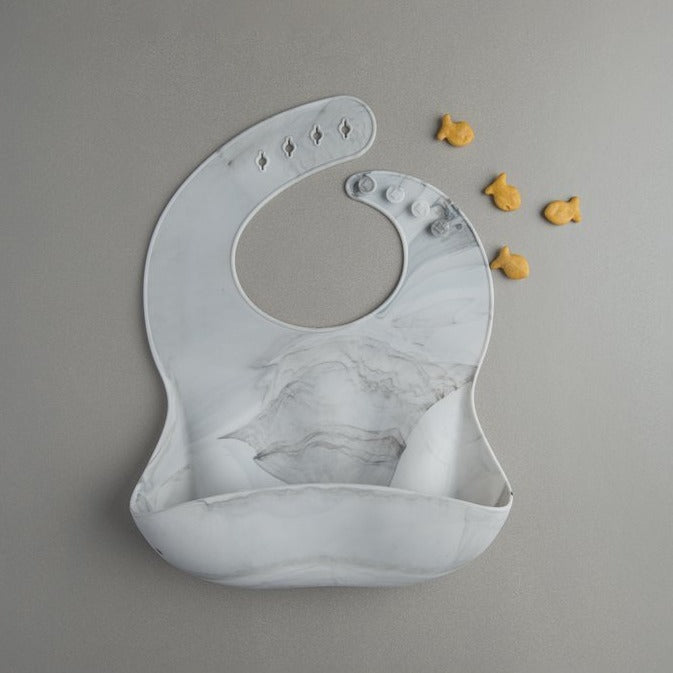 Loulou Lollipop Silicone Bib - Marble