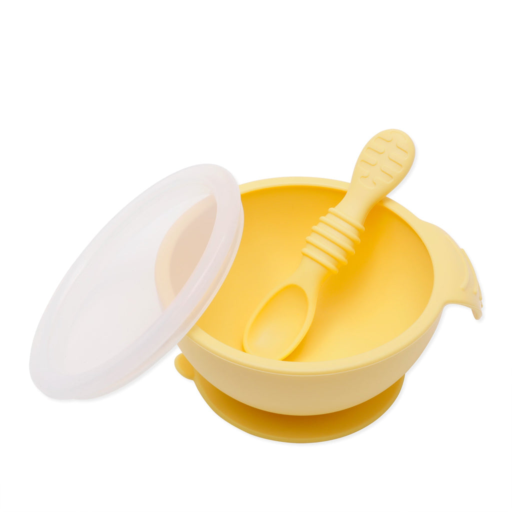 Bumkins Silicone First Feeding Set with Lid & Spoon - Pineapple