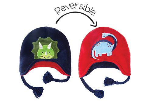 Flapjack Kids & Baby Reversible Winter Hat - Dinosaurs
