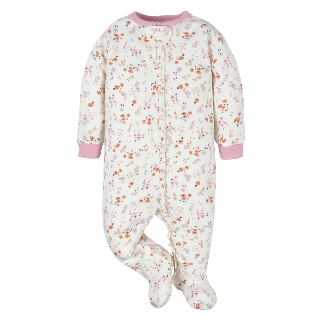 Gerber Sleep N Play Footie - Purple Floral