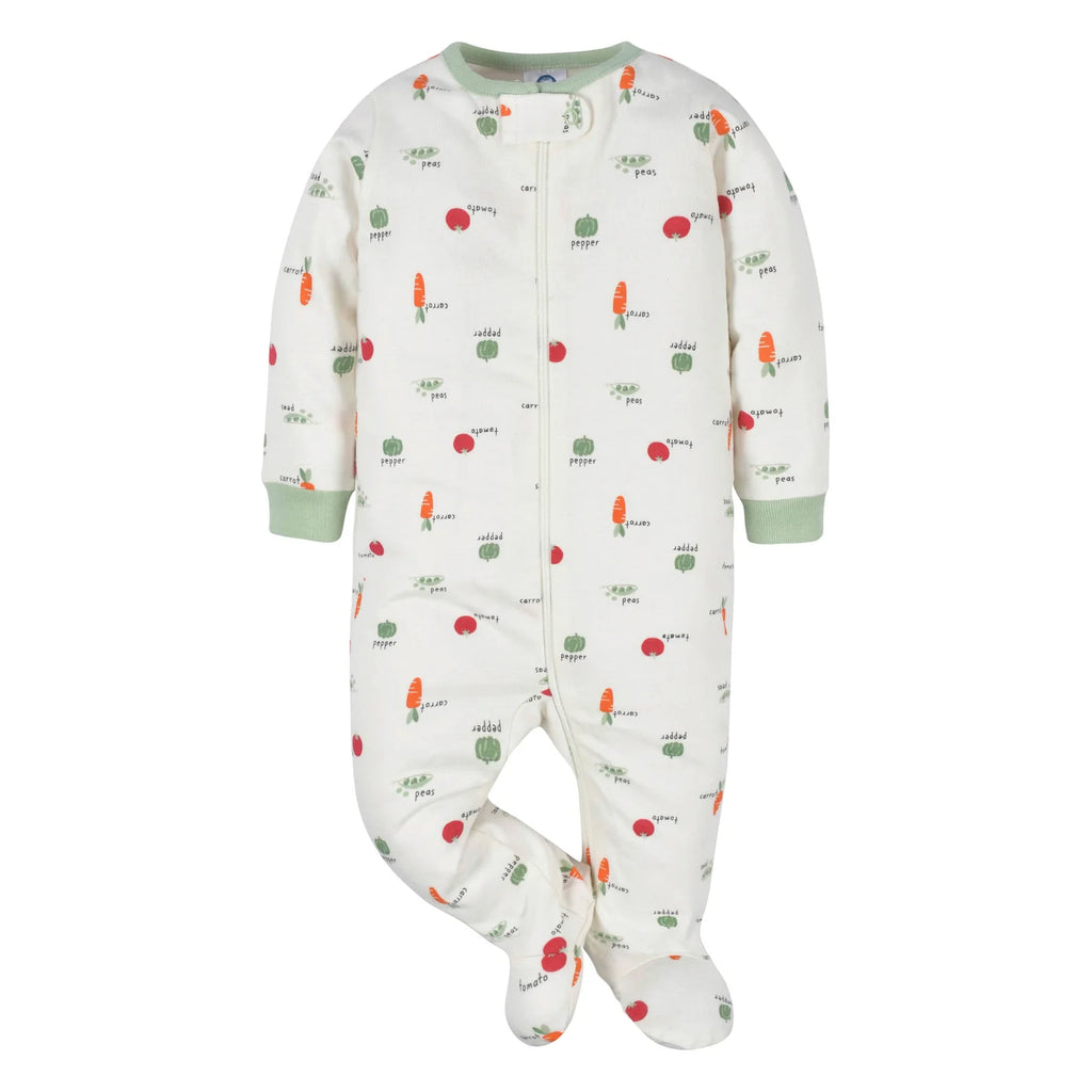 Gerber Sleep N Play Footie - Neutral Veggies