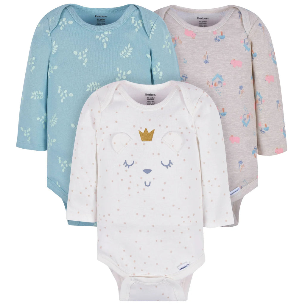 Gerber Long sleeve Onesies Bodysuit 3 Pack - Fairy