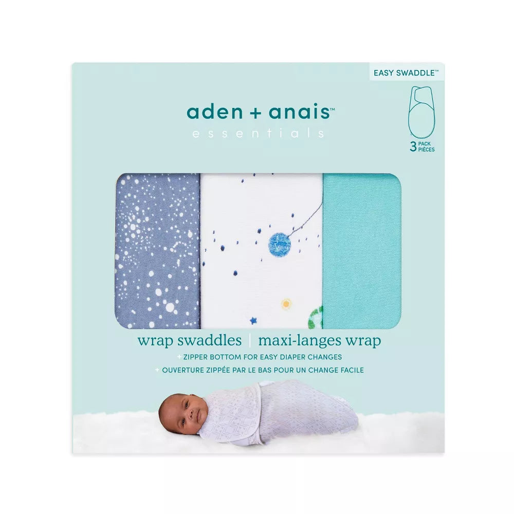 Aden+Anais Essentials Wrap Swaddles 3pk - Stargaze