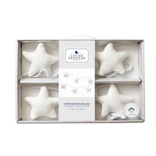 Living Textiles Knitted Garlands White Stars 521103