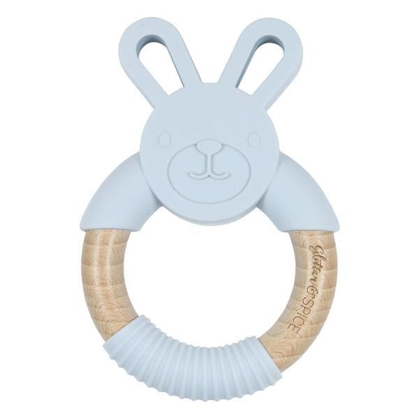 Glitter&Spice Wooden Teether Bunny Gray