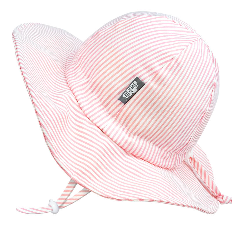 Jan & Jul Kids’ Gro-With-Me® Cotton Floppy Hat - Pink Stripes