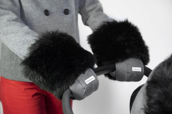 7 AM Enfant Warmmuffs Tundra - Heather Grey Dark, Arcitc Faux Fur (HM50-HGDF)