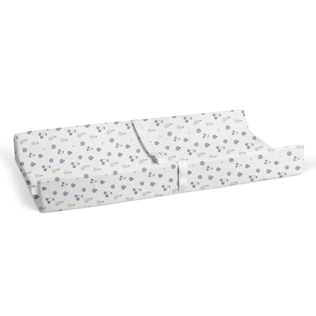 Coccoli Changing Pad Cover - Steel Blue Fruit