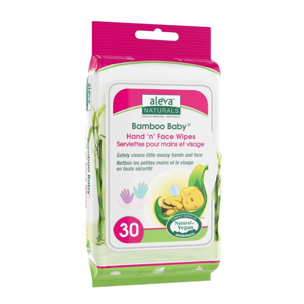 Aleva Naturals Bamboo Baby Hand 'n' Face Wipes 30ct