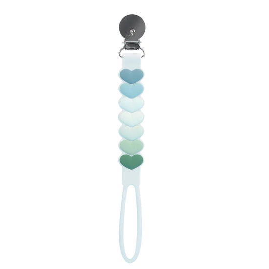 Loulou Silicone Pacifier Clip Sweetheart Blue