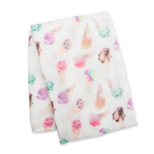 Lulujo Swaddle Blanket Bamboo Cotton Donuts