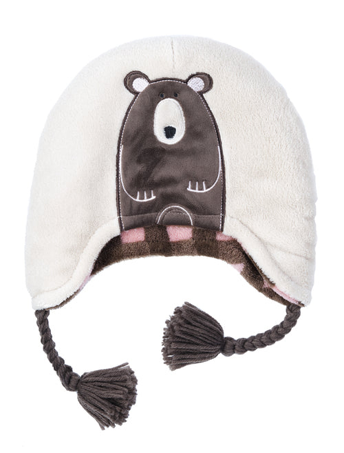Flapjack Reversible Winter Hat - Pink Moose/Brown Bear (LUV0224L)