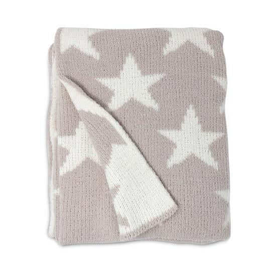 Living Textiles Chenille Baby Blanket - Grey Stars