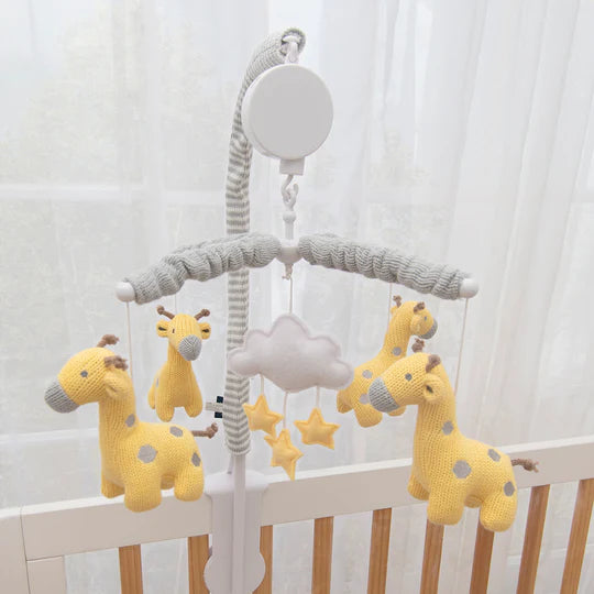 Living Textiles Knitted Musical Mobile - Noah Giraffe