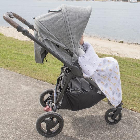 Living Textiles Muslin Stroller Blanket - Animal Parade 203276