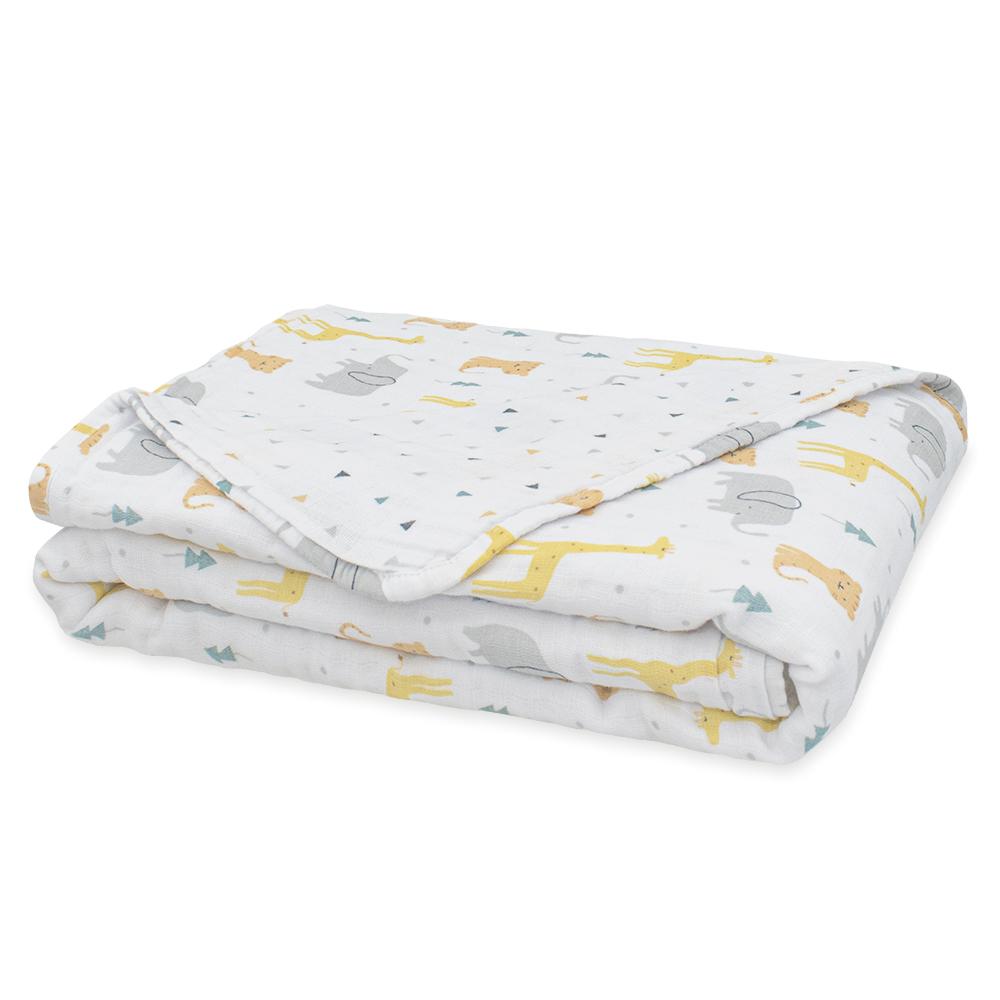 Living Textiles Muslin Stroller Blanket - Animal Parade 203276