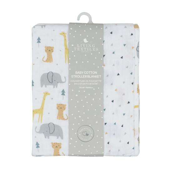 Living Textiles Muslin Stroller Blanket - Animal Parade 203276