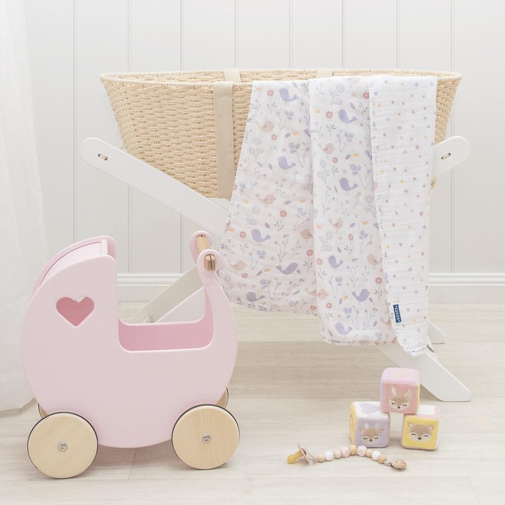 Living Textiles Muslin Stroller Blanket - Sweet Tweet 203278