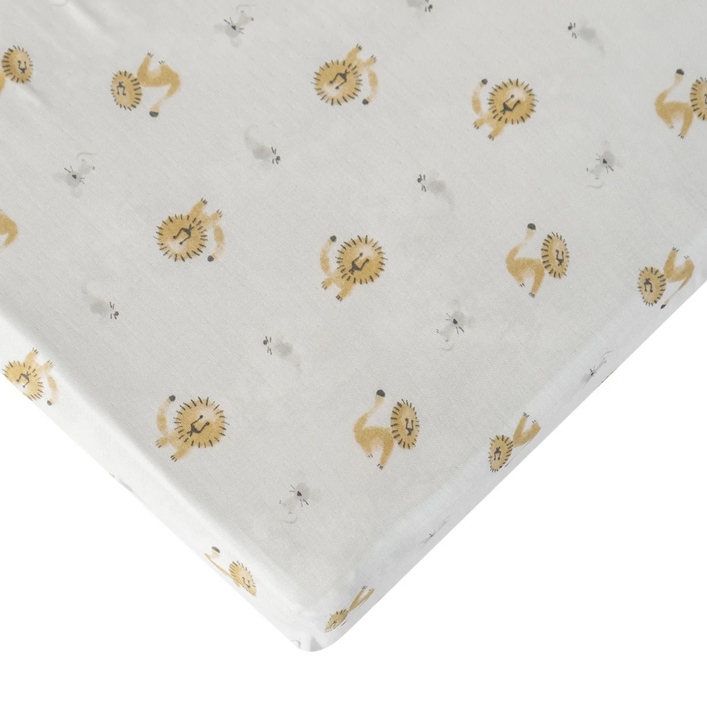 Nest Designs Fitted Bamboo Crib Sheet - Lion & Mouse
