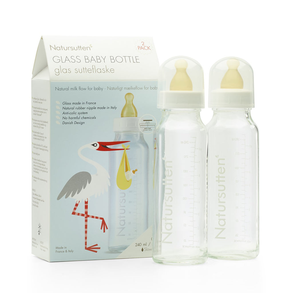 Natursutten Glass baby bottle 2pk/240ml