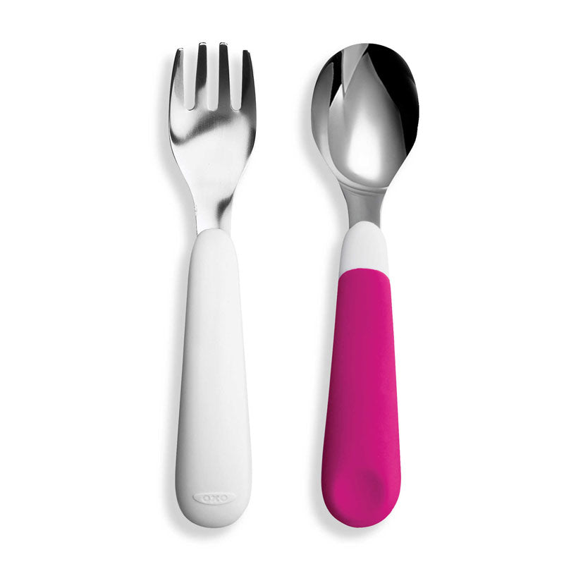 OXO Tot Fork & Spoon Set- Pink